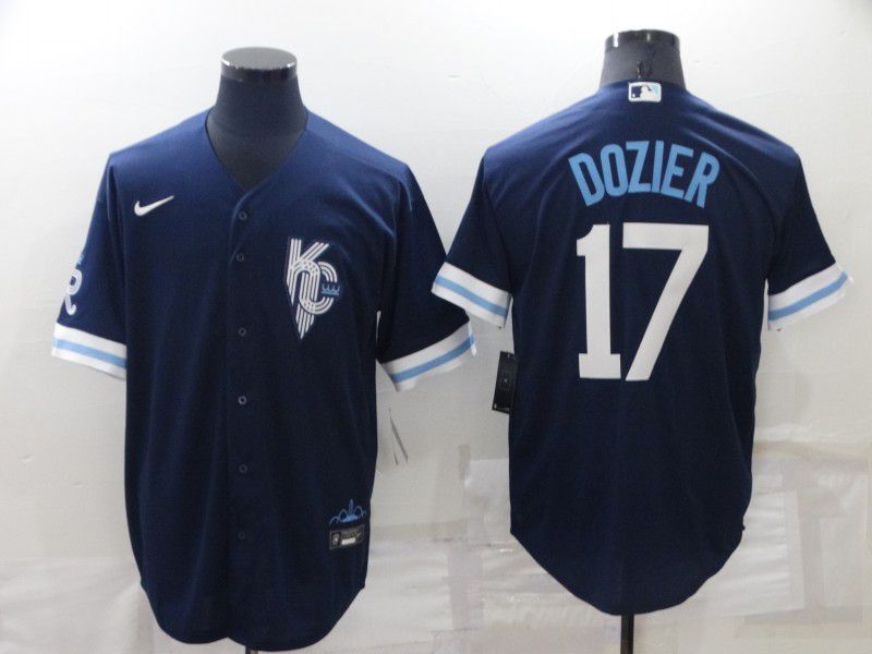 Men Kansas City Royals #17 Dozier Blue City Edition Game Nike 2022 MLB Jersey